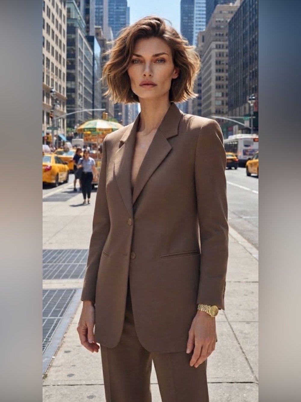 Vintage Episode 100% Wool Longline Blazer Soft Taupe